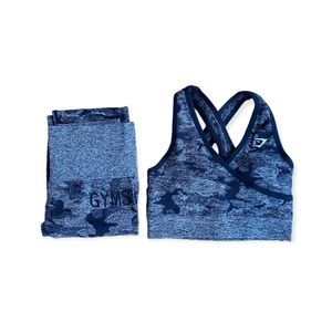 GYMSHARK Camo Seamless Bra and Legging Set